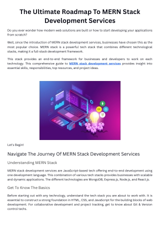 The Ultimate Roadmap To MERN Stack Development Services
