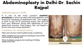 Abdominoplasty in Delhi-Dr. Sachin Rajpal