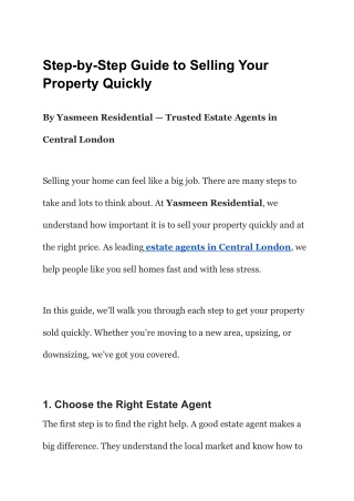 Step-by-Step Guide to Selling Your Property Quickly