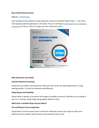 Buy Verified Stripe Account