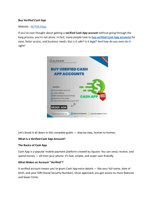 Buy Verified Cash App