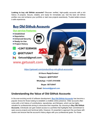 Contain  buy old GitHub accounts