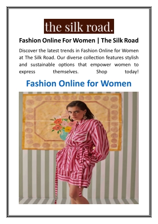 Fashion Online For Women  The Silk Road