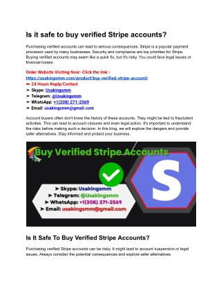 Is it safe to buy verified Stripe accounts