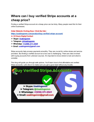 Where can I buy verified Stripe accounts at a cheap price