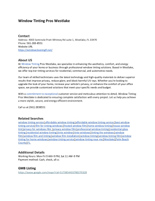 Window Tinting Pros Westlake