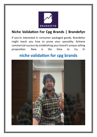 Niche Validation For Cpg Brands  Brandefyn