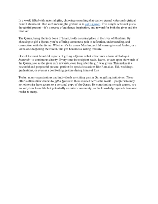 Gift A Quran