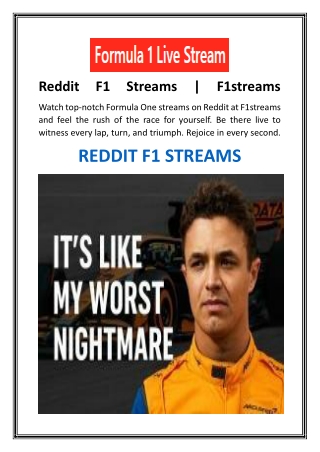 Reddit F1 Streams  F1streams