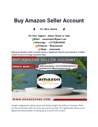 Trusted Vendor To Buy Amazon Seller Account of All Time