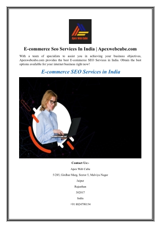 E-commerce Seo Services In India Apexwebcube.com