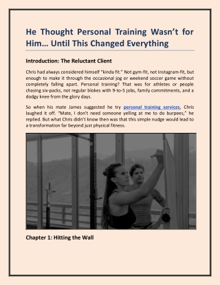 He Thought Personal Training Wasn’t for Him… Until This Changed Everything