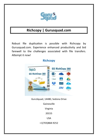 Richcopy | Gurusquad.com