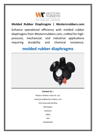 Molded Rubber Diaphragms  Westernrubbers.com