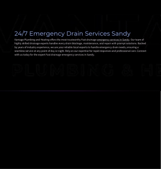 Expert Drain Engineers in Sandy | Vantage Plumbing & Heating