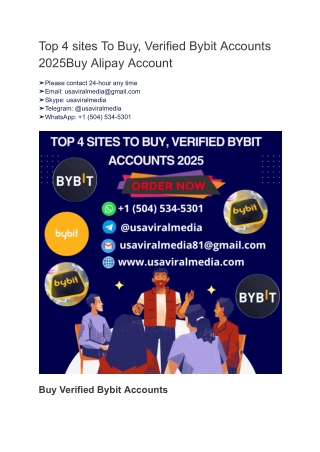 Top 4 sites To Buy, Verified Bybit Accounts 2025