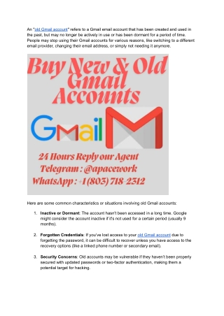 Buy Old Gmail Accounts