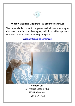 Window Cleaning Cincinnati  Allaroundcleaning.co