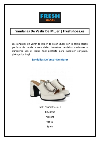 Sandalias De Vestir De Mujer | Freshshoes.es