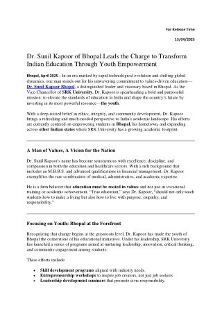 Dr Sunil Kapoor Bhopal