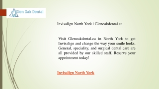 Invisalign North York  Glenoakdental.ca