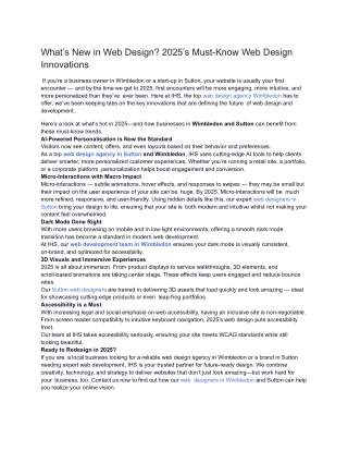 What’s New in Web Design