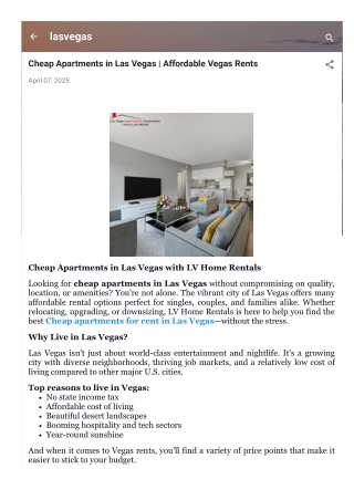 Cheap Apartments in Las Vegas | Affordable Vegas Rents