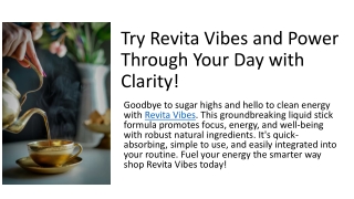 Try Revita Vibes and Power Through Your Day with Clarity!