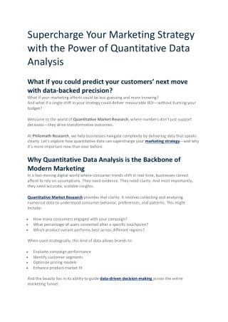 Supercharge Your Marketing Strategy with the Power of Quantitative Data Analysis