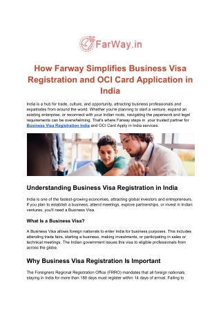 Frro Foreigner Registration In India