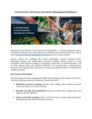 An Overview of Grocery Inventory Management Software