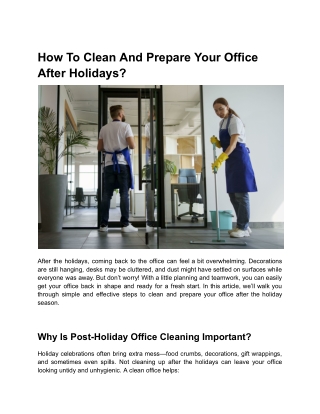 How To Clean And Prepare Your Office After Holidays_