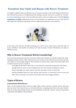 Transform Your Smile and Beauty with Braces Treatment