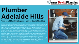 Plumber Adelaide Hills