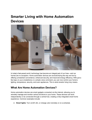 Smarter Living with Home Automation Devices