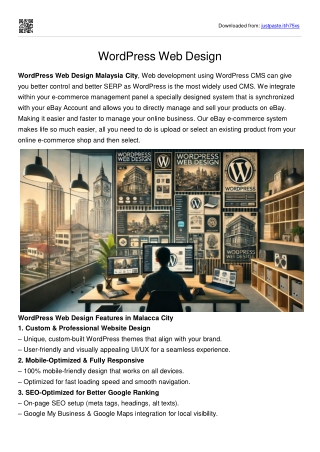 WordPress Web Design Malacca City