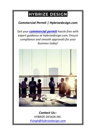 Commercial Permit | Hybrizedesign.com