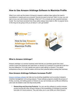 How to Use Amazon Arbitrage Software to Maximize Profits