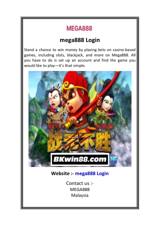 mega888 Login