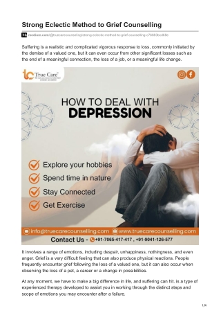 Strong Eclectic Method to Grief Counselling