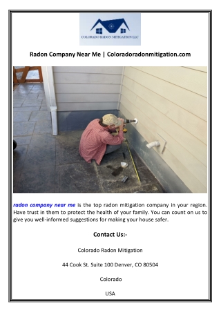 Radon Company Near Me  Coloradoradonmitigation.com