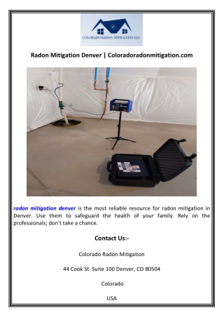 Radon Mitigation Denver  Coloradoradonmitigation.com