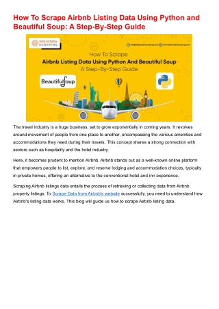 Scrape Airbnb Listings Data Using Python