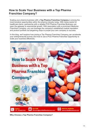 How to Scale Your Business with a Top Pharma Franchise Company?