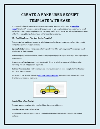 Create a Fake Uber Receipt Template with Ease