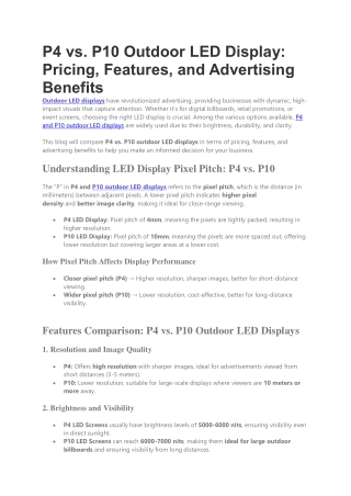 P4 vs. P10 Outdoor LED Display