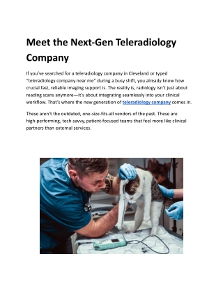Meet the Next-Gen Teleradiology Company