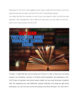 How to Prepare for CLAT While Managing School Exams