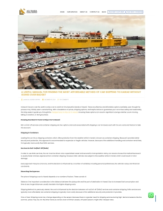 Cheapest Way to Ship a Car to Hawaii Save Big on Auto Transport