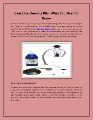 Beer Line Cleaning Kits: What You Need to Know